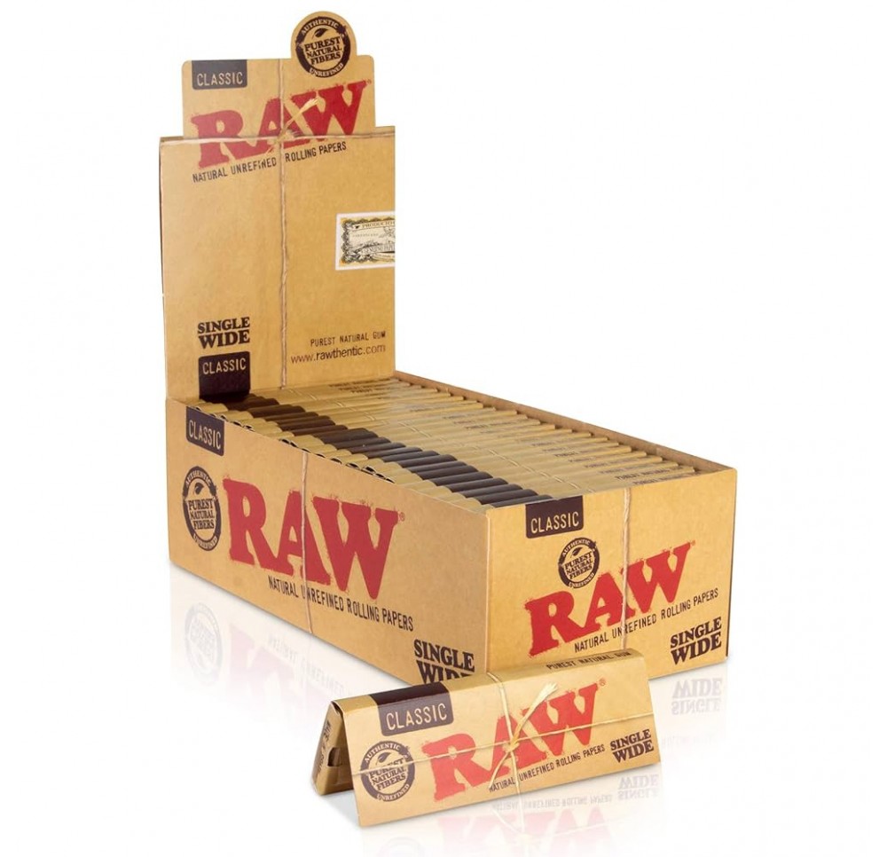 BOX - 50 x RAW Classic Single Wide Rolling Papers