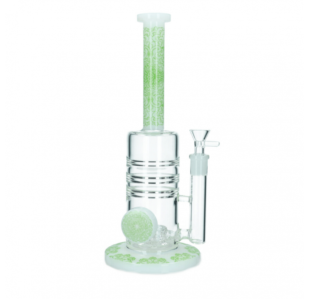 White Green Mozaic Glass Bong 31 cm / 5 mm