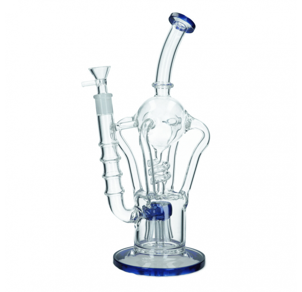 Blue Turbo Recycler Glass Bong 36 cm / 5 mm