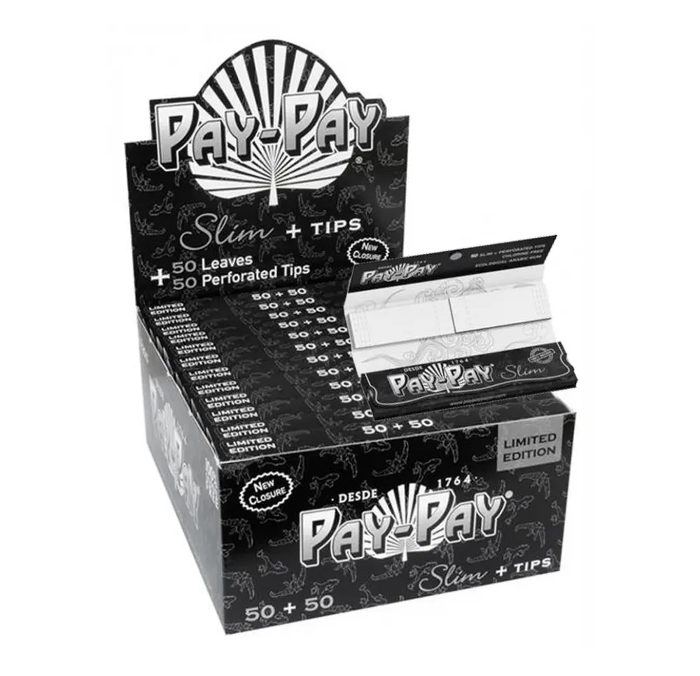 BOX - 24 x Bibułki Pay-Pay Black Edition King Size Slim + Filterki