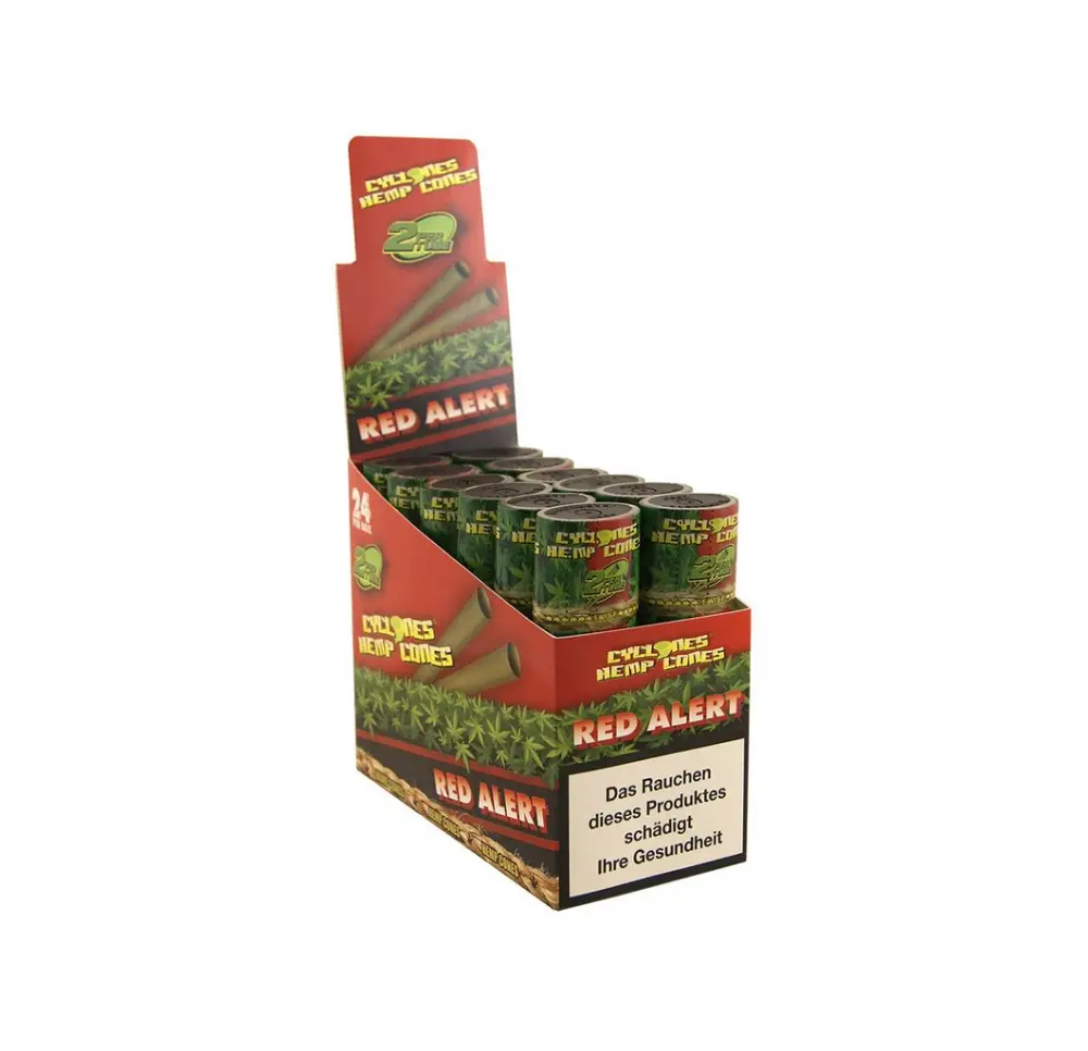 BOX - 12 x Blunty Cyclones Hemp Double Wraps Red Alert - 2 sztuki