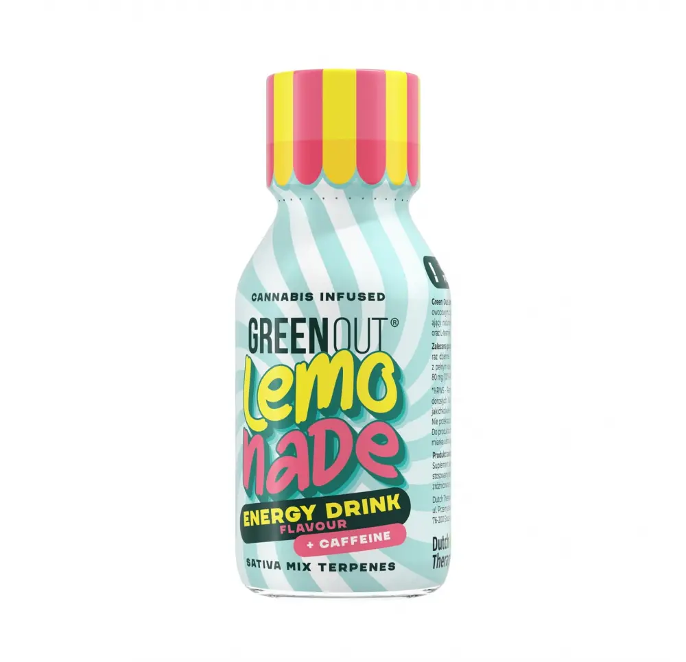 Shot konopny Green Out Lemonade, Energy Drink + Caffeine