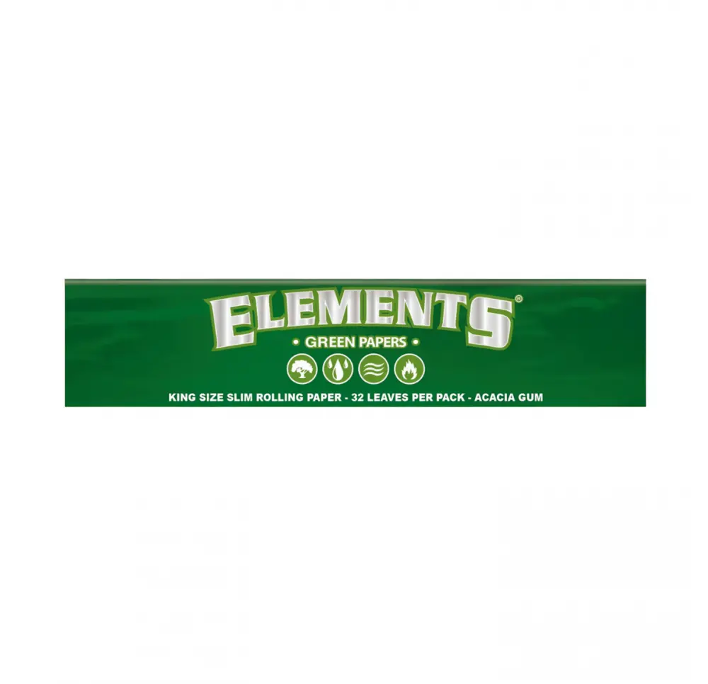 Bibułki Elements GREEN King Size Slim