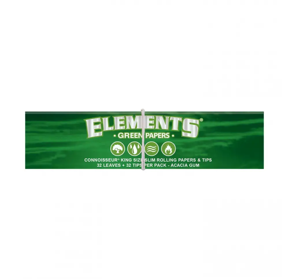 Bibułki Elements Conn GREEN King Size Slim+Filterki