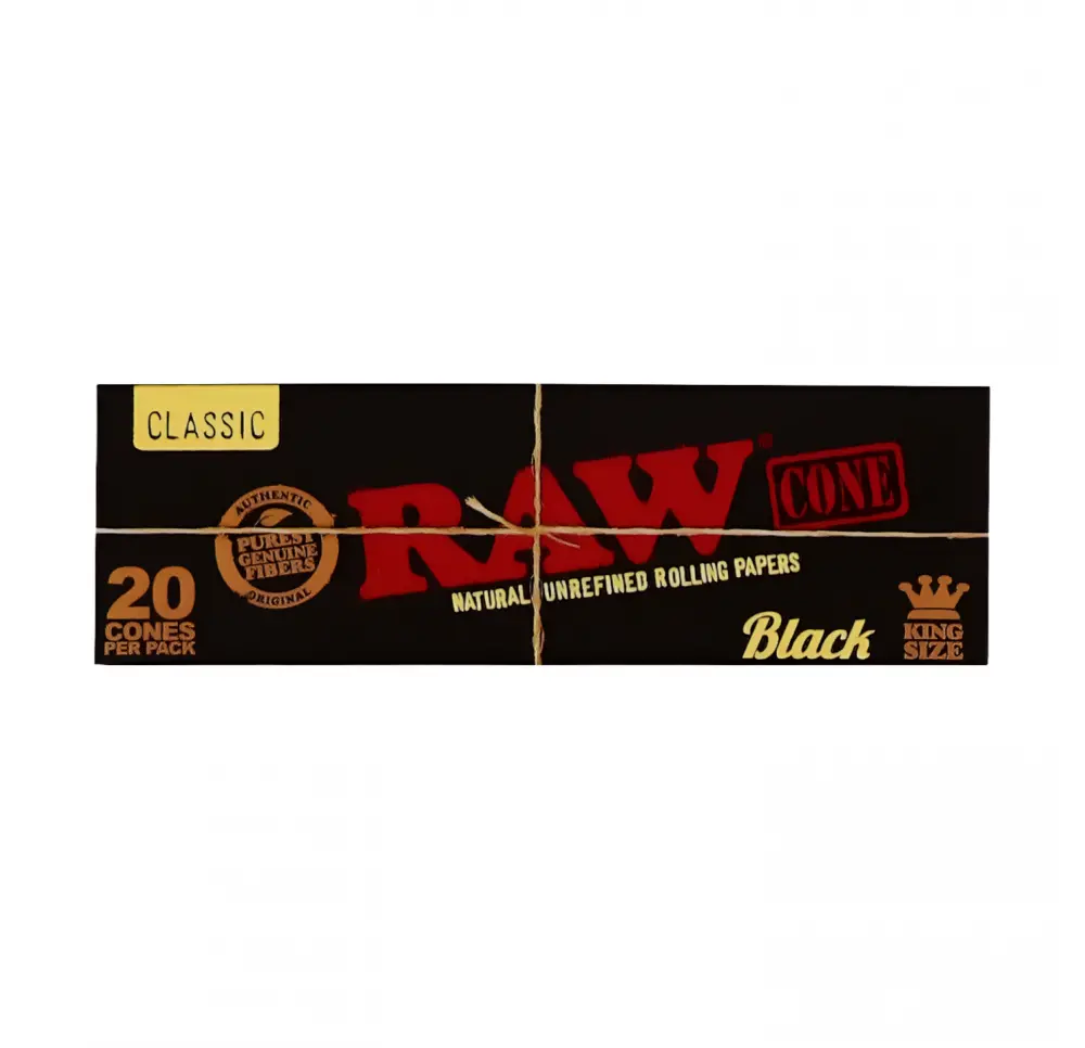 Skręcone bibułki RAW Black KS z filtrami 20szt