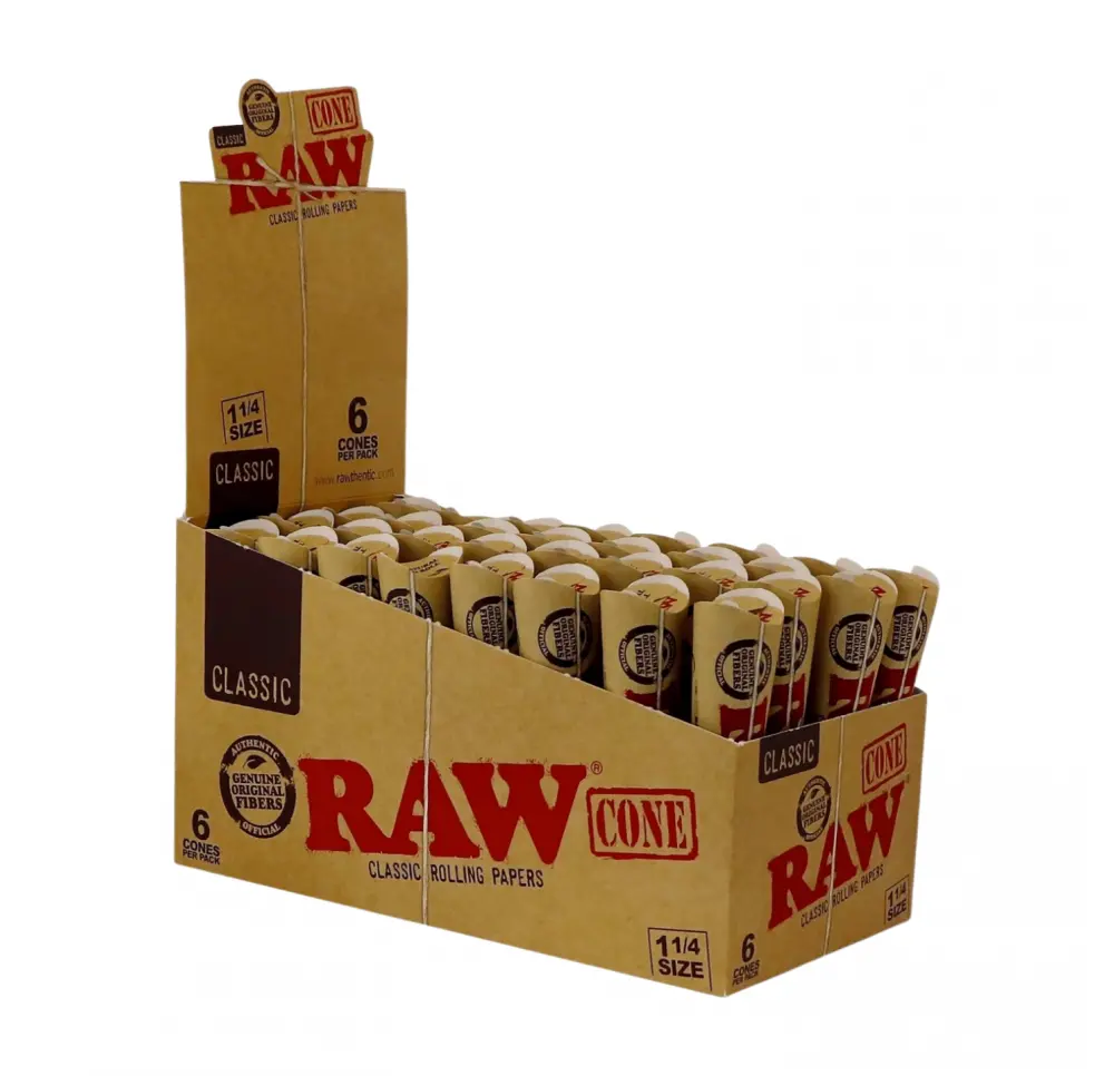 Stożki bibułki skręcone RAW King Size Cone 1 1/4 - 6 szt.