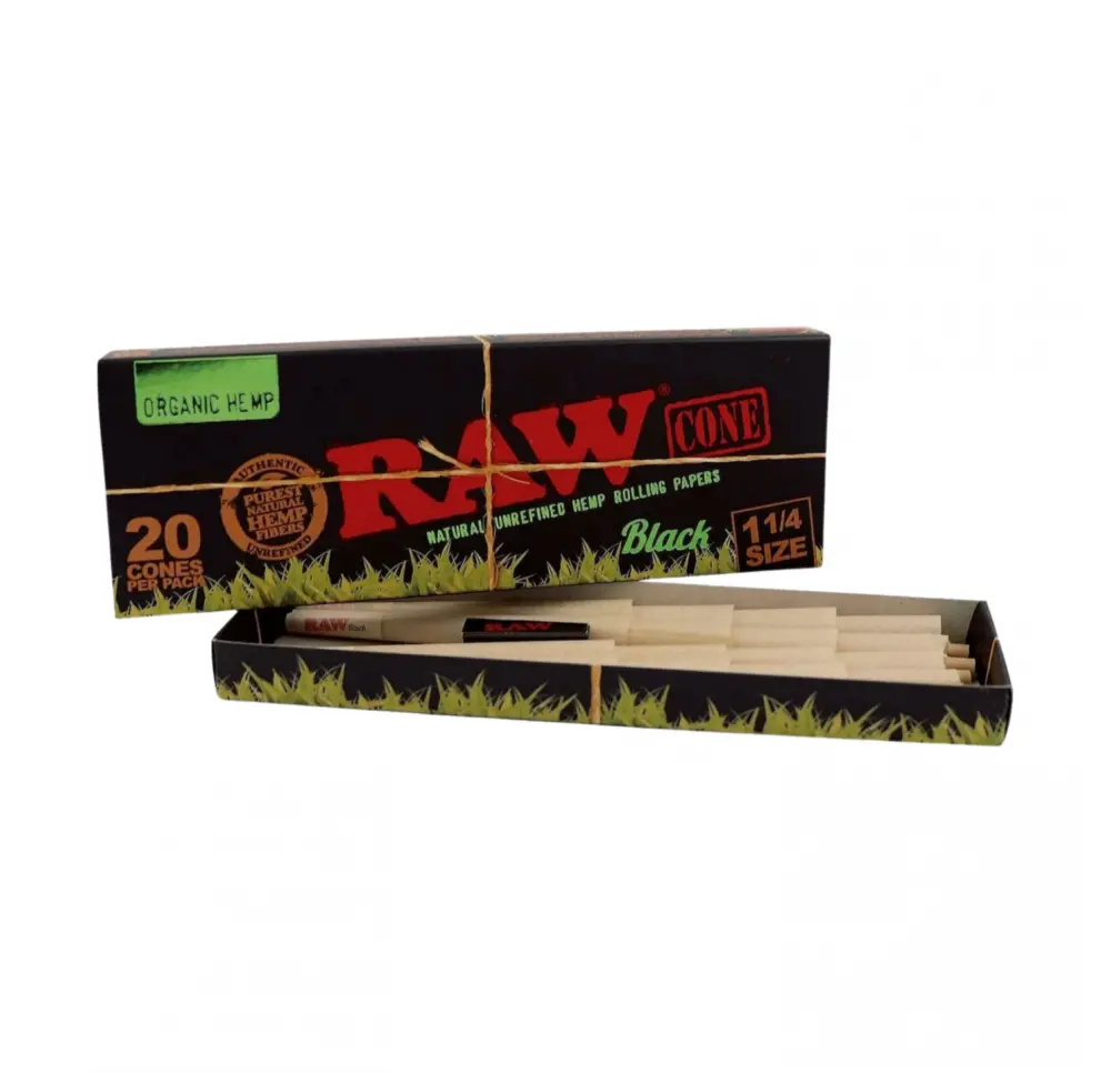 Skręcone bibułki RAW 1 1/4 filtry organic 32szt