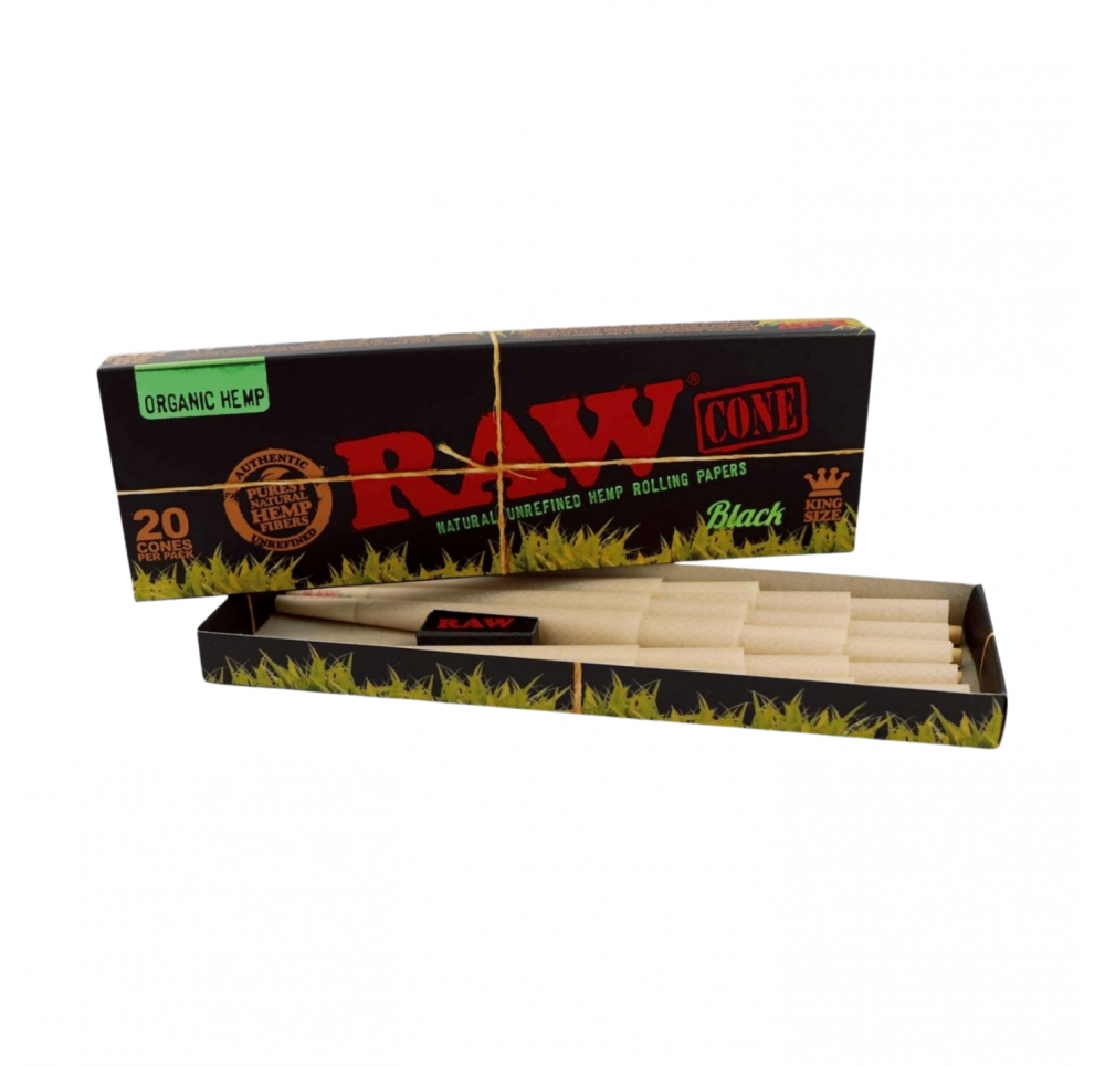 Skręcone bibułki RAW Black 1 1/4 filtry organic 20szt