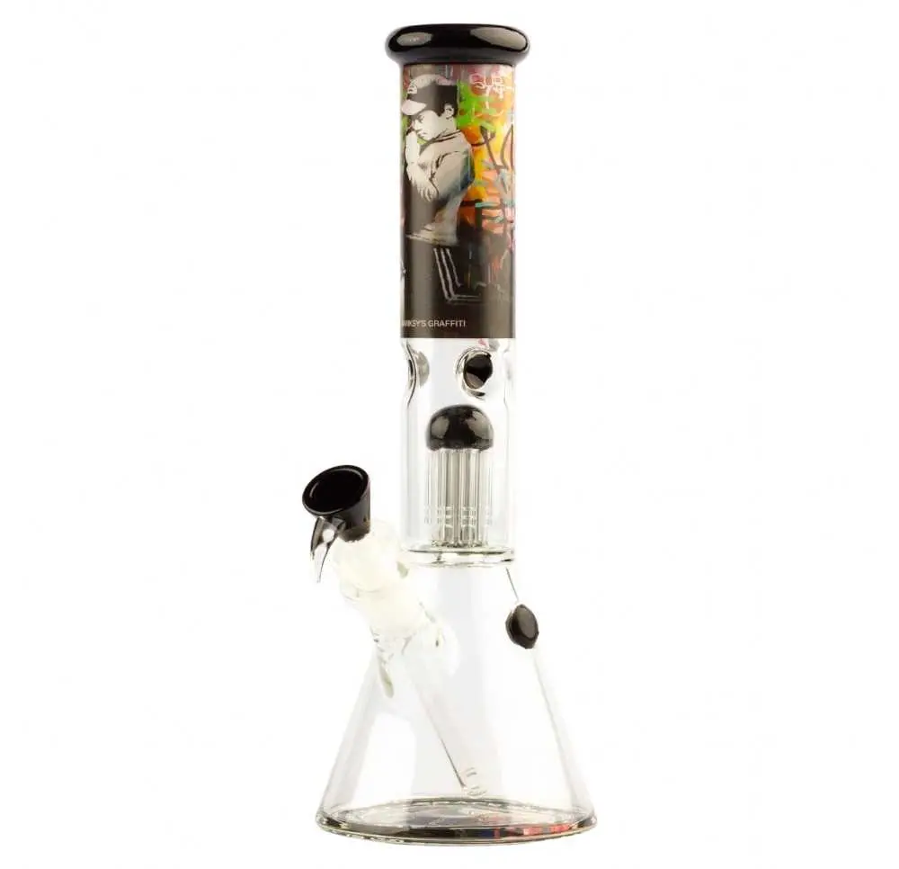 Bongo Szklane G-Rollz 'Church of Graffiti" - Black Beaker 34 cm