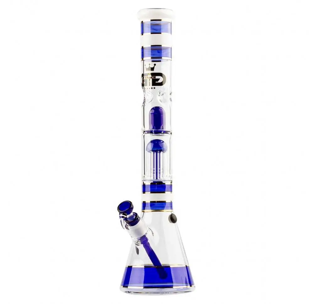 Bongo Szklane Grace Glass Golden Line Niebieskie 46 cm 18,8 mm