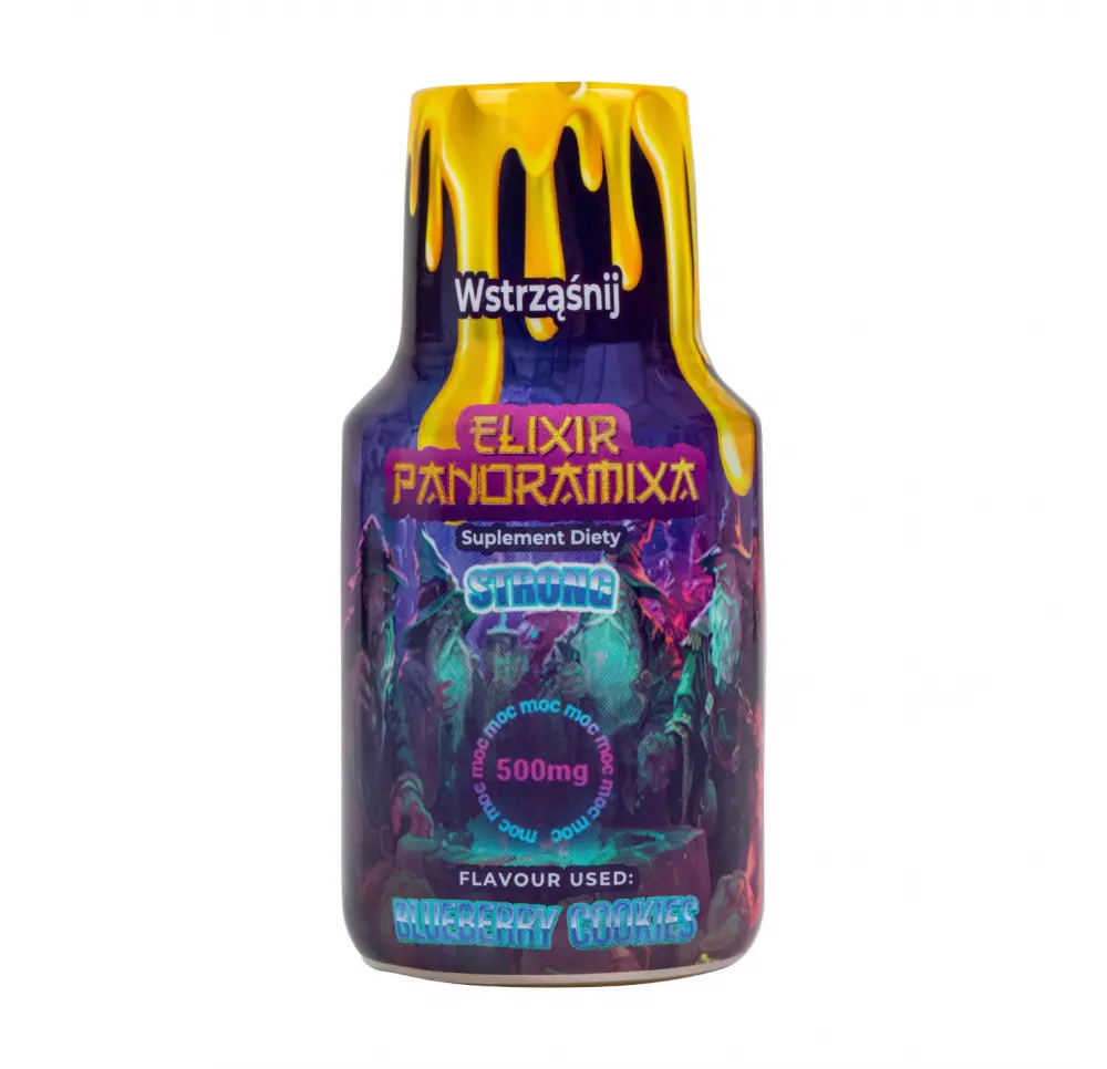 Shot konopny Elixir Panoramixa STRONG Blueberry Cookies