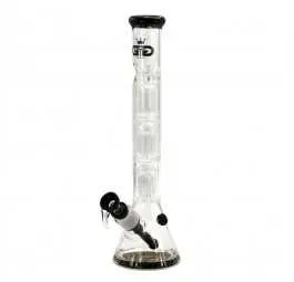 Bongo Grace Glass Double Six Arm + Percolator Beaker Black 34cm 18,8/14,5mm