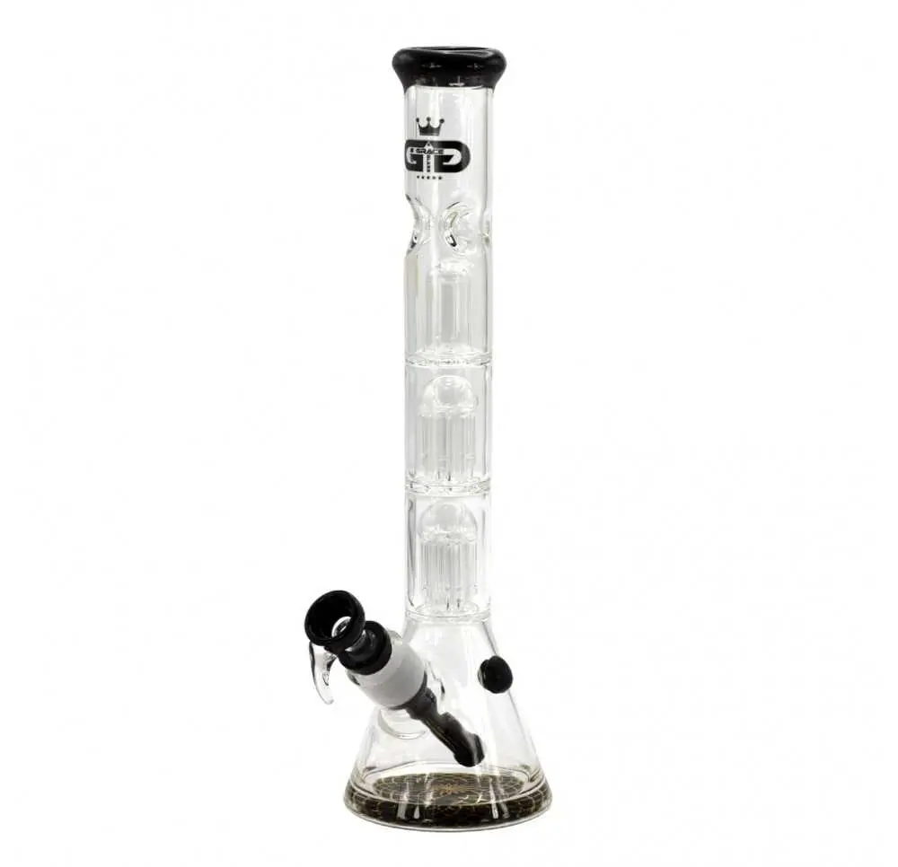Bongo Grace Glass Double Six Arm + Percolator Beaker Black 34cm 18,8/14,5mm