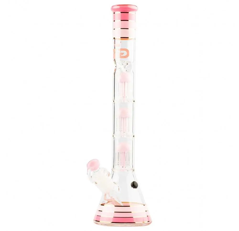 Bongo Grace Glass Golden Line Filtracja Różowe 48cm 29,2/18,8 mm