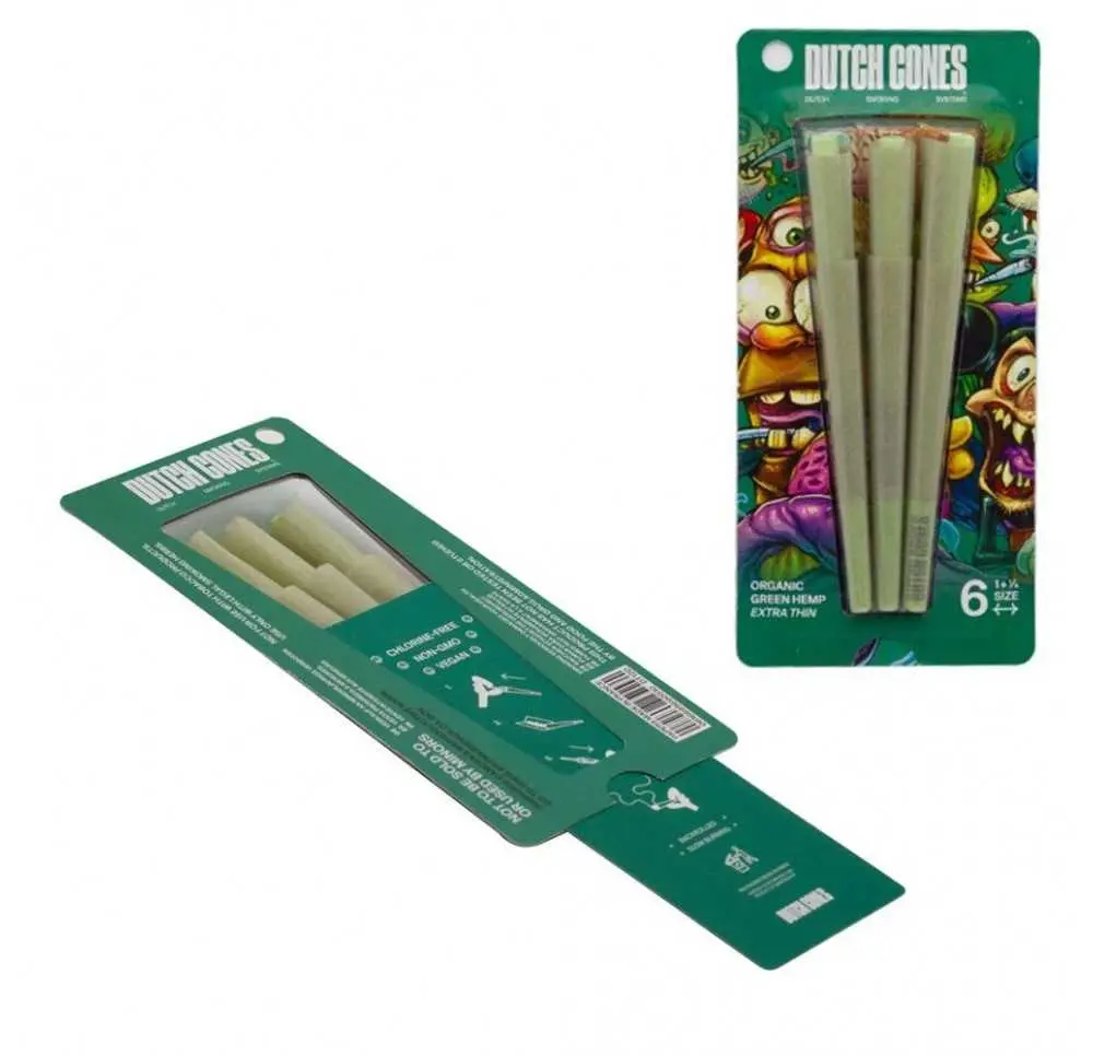 Bibułki skręcone Dutch Cones 1 1/4 Green Hemp 6 szt.