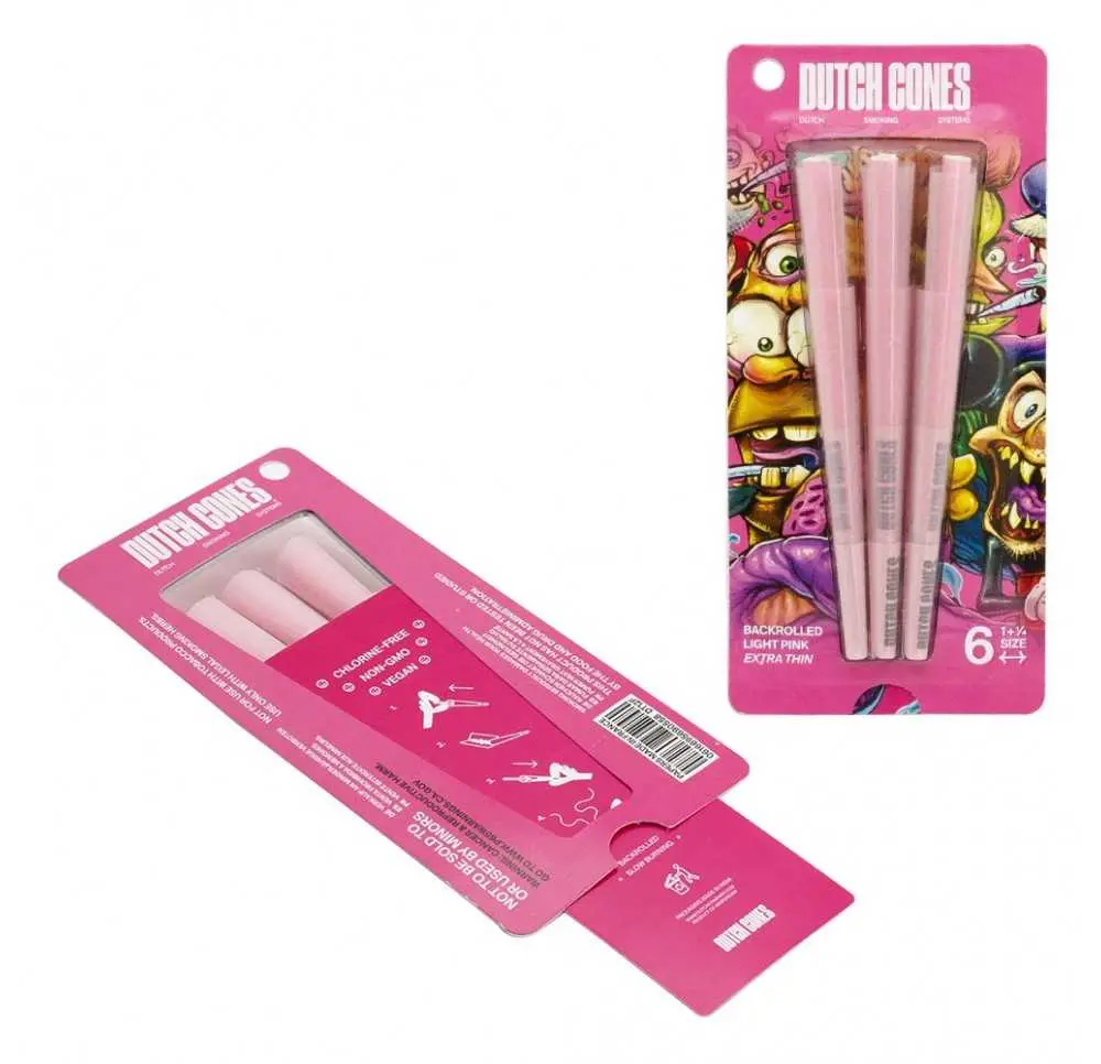 Bibułki skręcone Dutch Cones 1 1/4 Pink 6 szt.