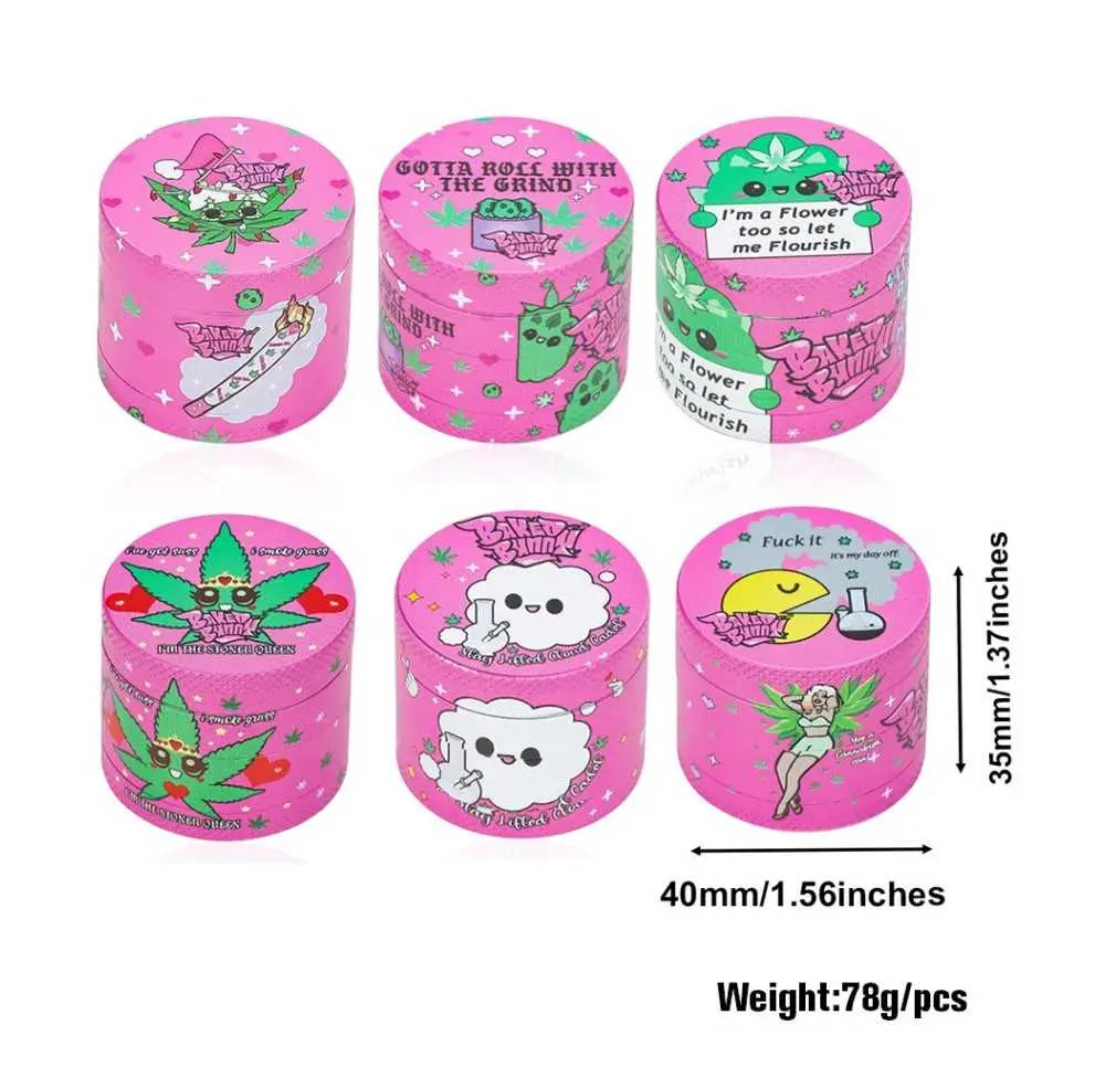 Młynek metalowy Baked Bunny 4 części 40 mm MIX wzorów