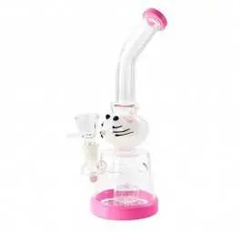 Bongo szklane z filtracją Pink Cat 26 cm 14,5 mm