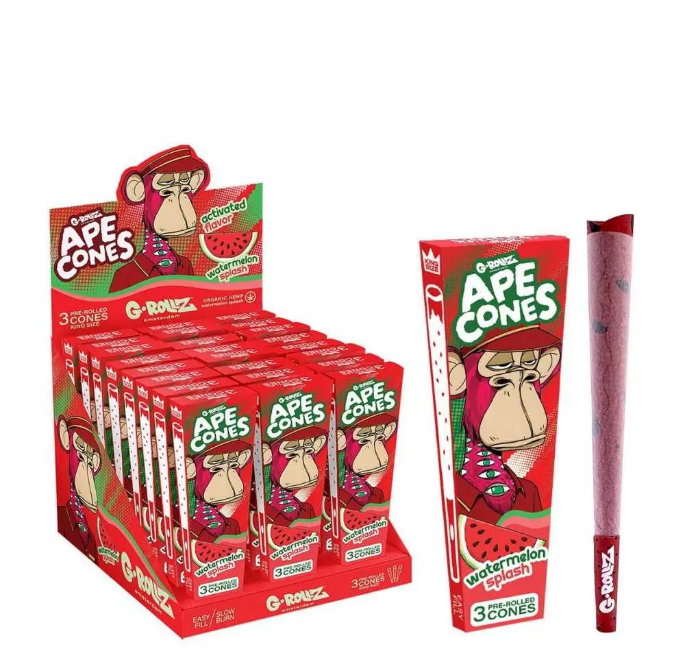 Bibułki skręcone G-Rollz Ape Cones Watermelon Splash - 3 szt.