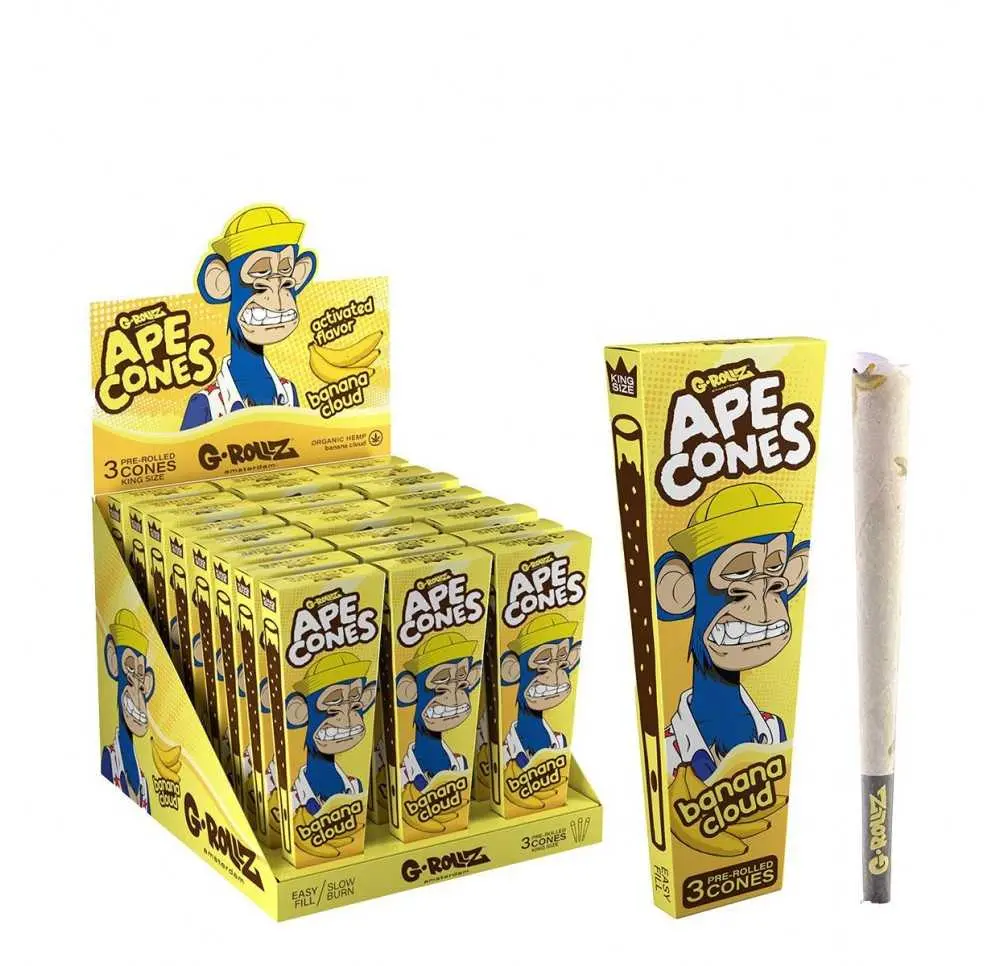Bibułki skręcone G-Rollz Ape Cones Banana Cloud - 3 szt.
