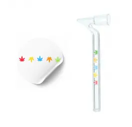 Lufka szklana z grafiką COLOR LEAFS NO2. - 9 cm
