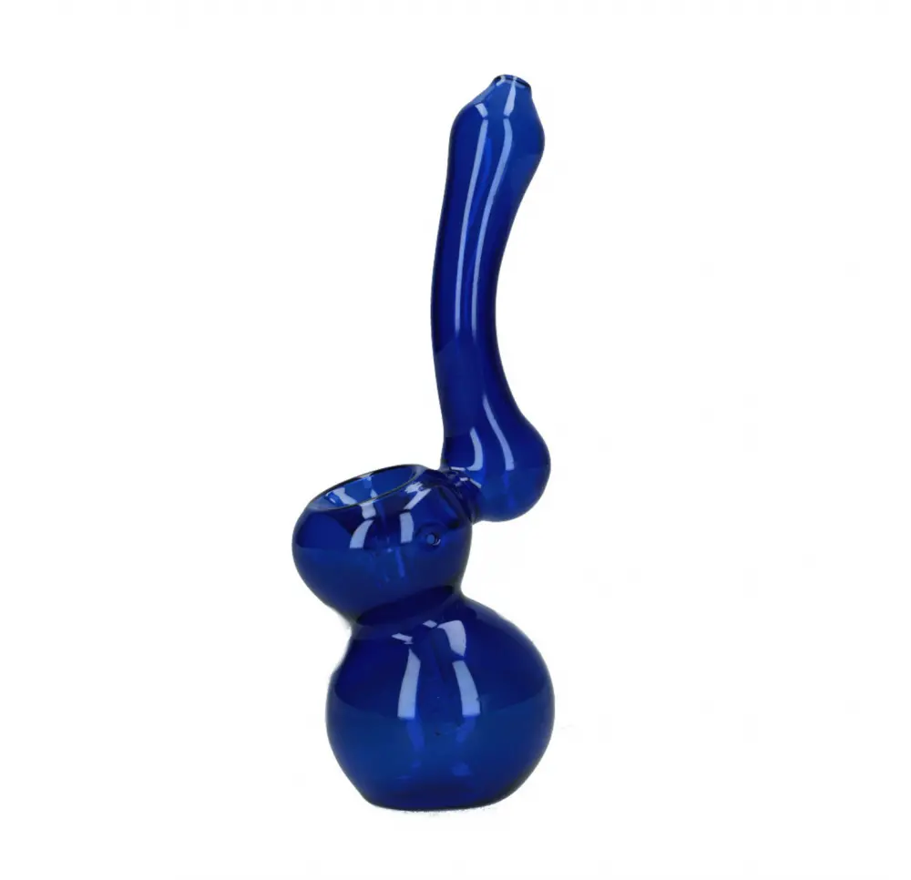 Bubbler szklany Plain 13,5 cm niebieski