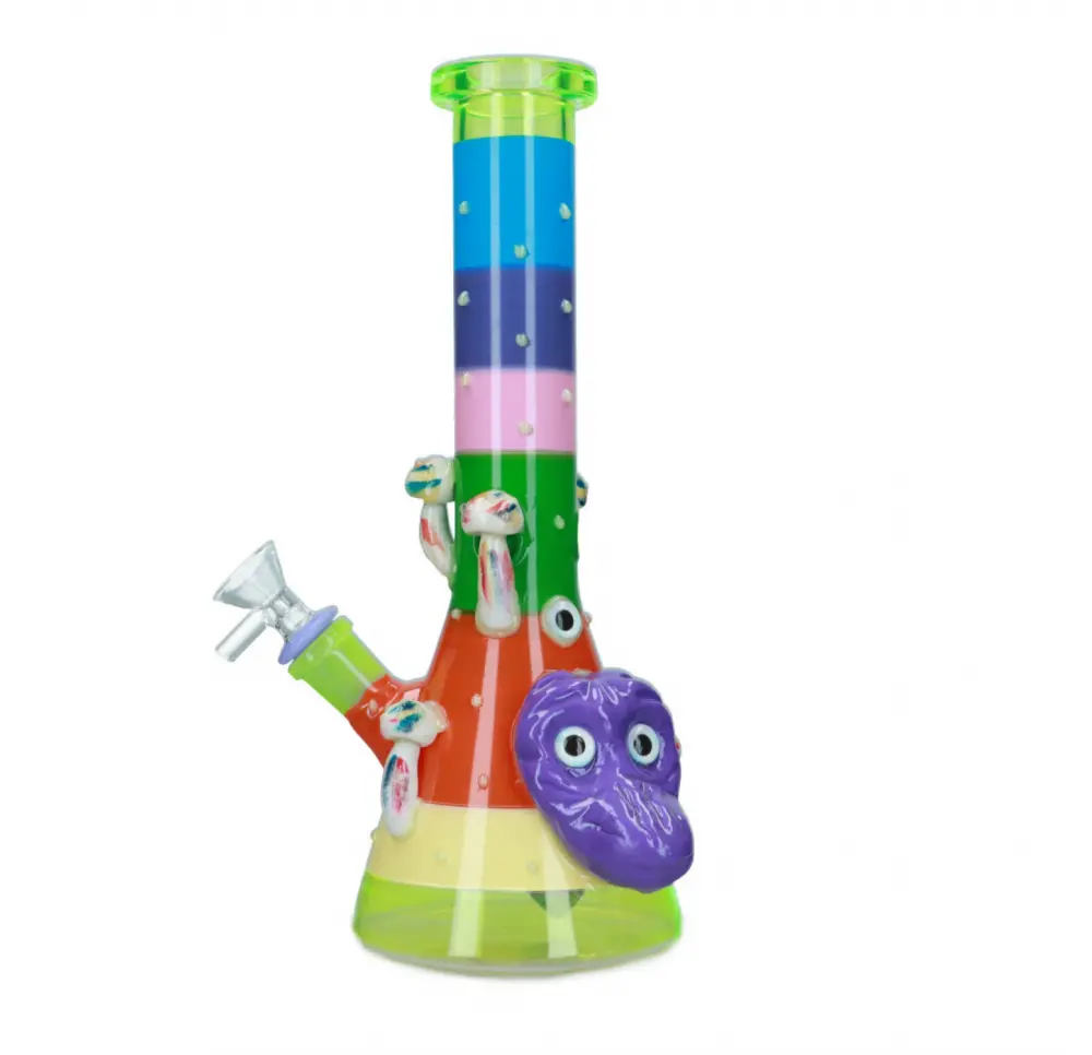 Bongo szklane fluorescencyjne Rainbow 27,5 cm 14,5 mm
