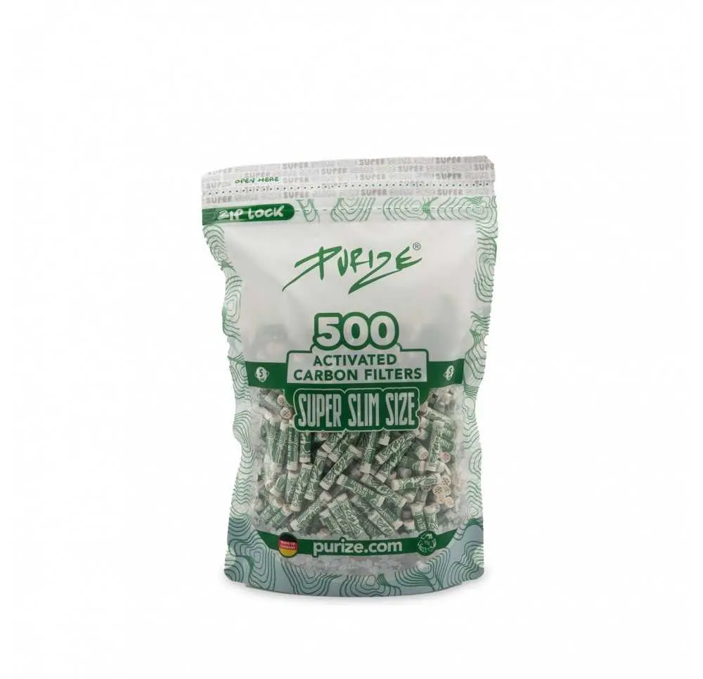 Filtry z Aktywnym Węglem Purize Super Slim 500 sztuk - White