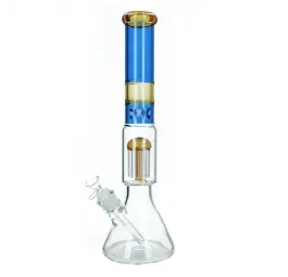 Bongo Szklane Single Shooter 40 cm / 5 mm - Niebiesko-żółte