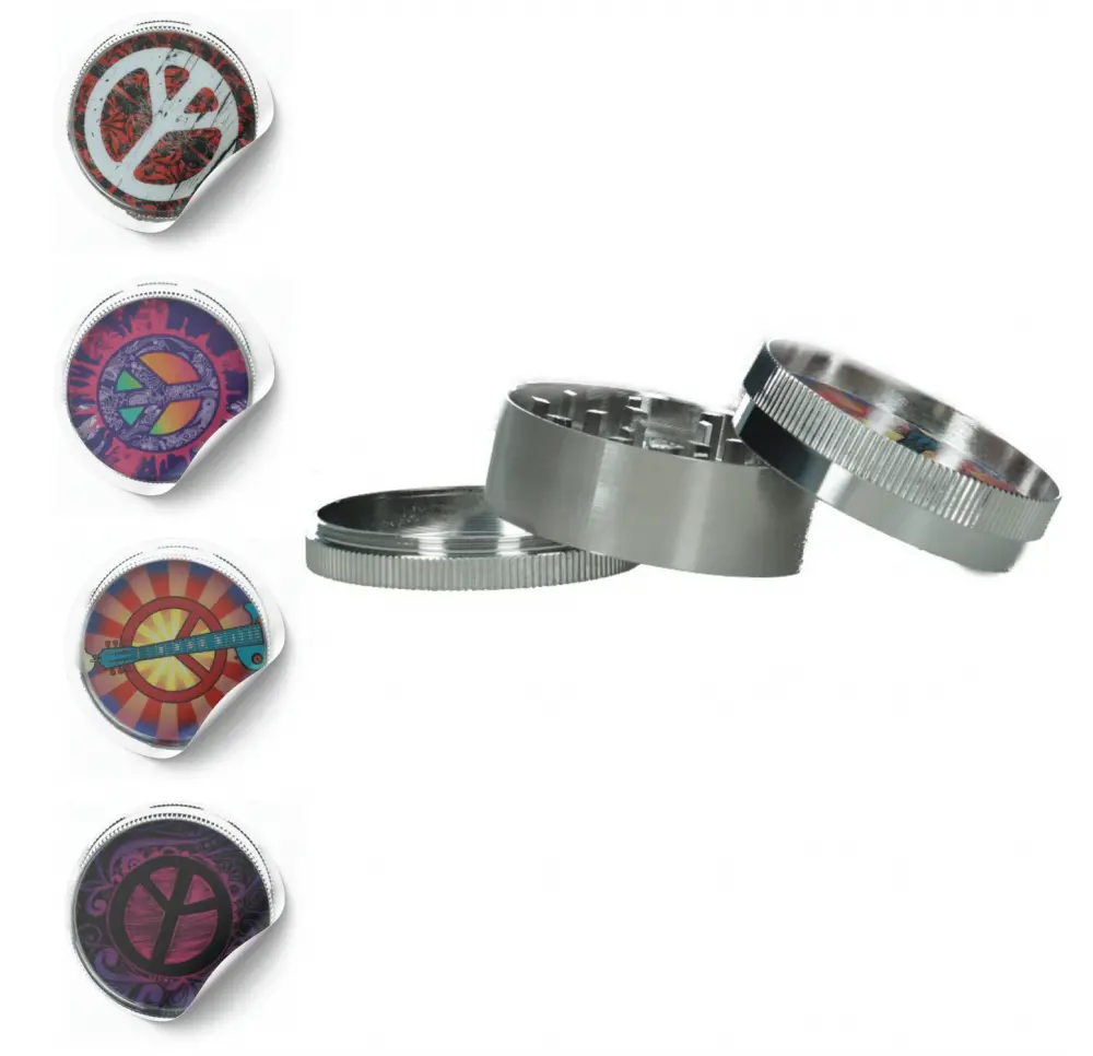 Młynek metalowy Pacyfka 3 części 52 mm MIX wzorów