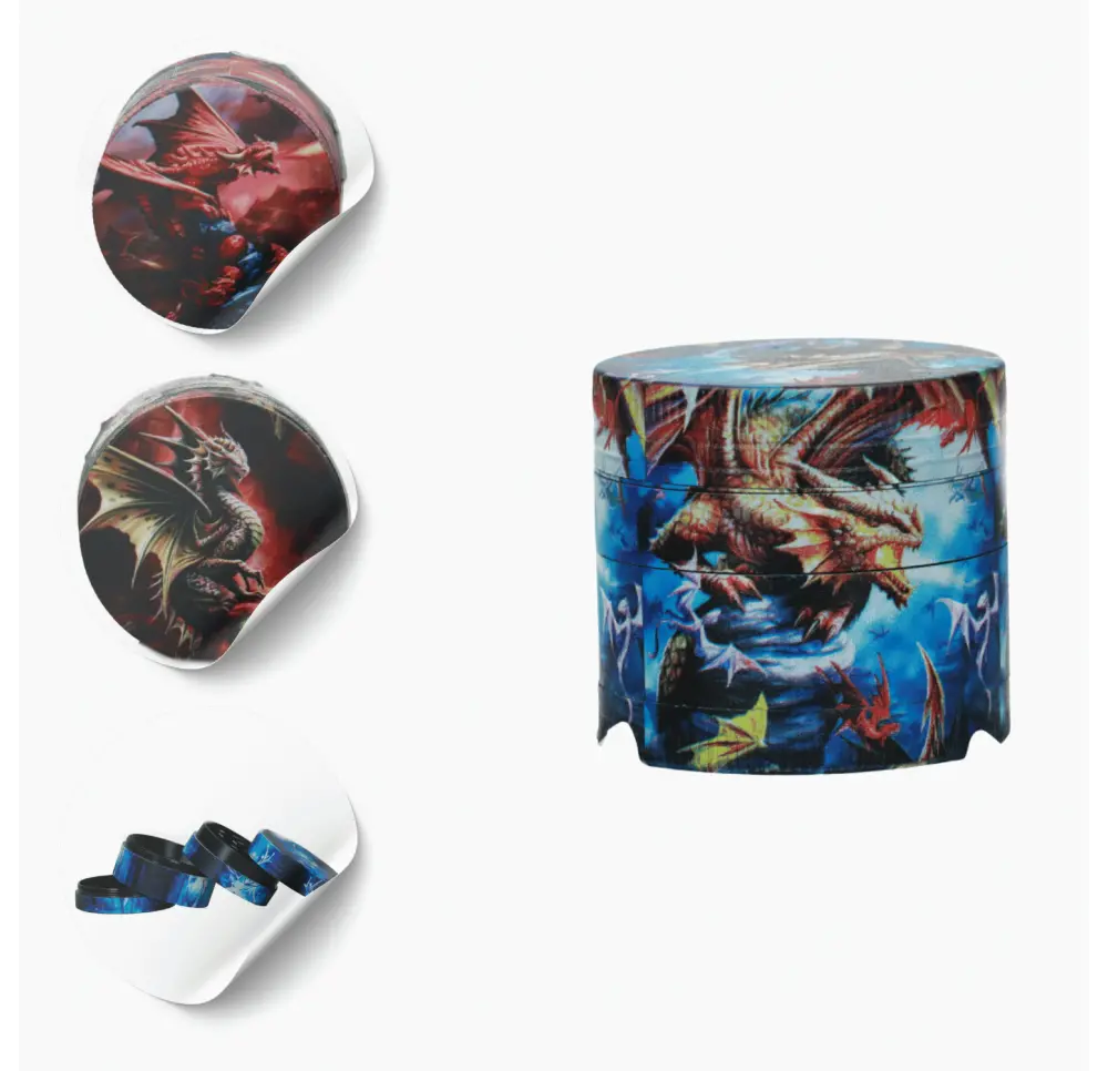 Młynek metalowy Dragon 4 części 40 mm MIX wzorów