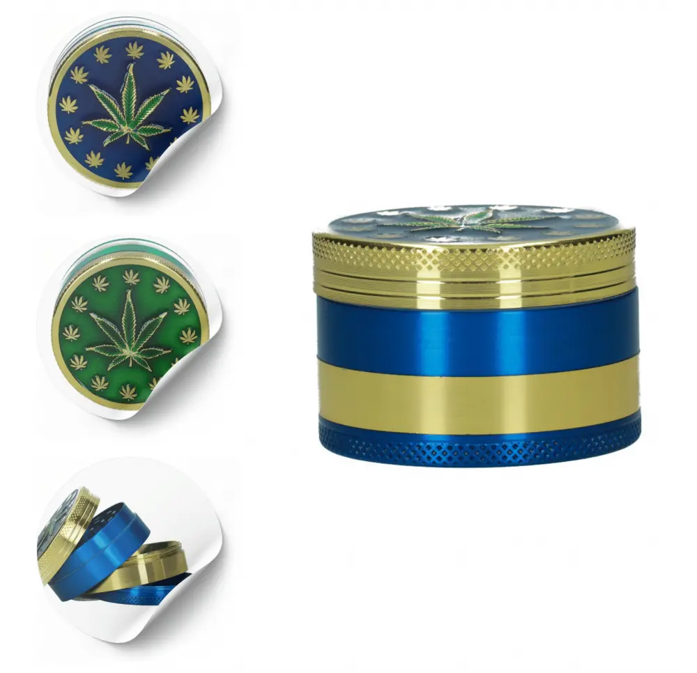 Młynek metalowy Listeczek 4 części 52 mm MIX kolor