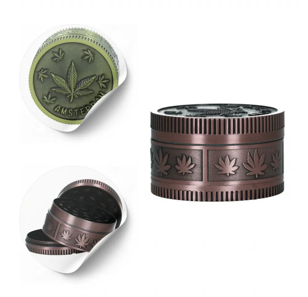 Młynek metalowy Amsterdam 3 części 52 mm MIX kolor