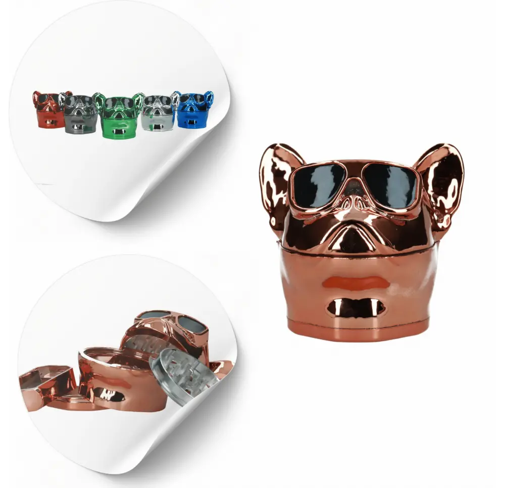 Młynek metalowo-akrylowy Doggy 4 części 75 mm MIX kolor