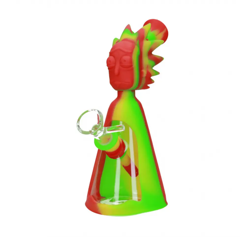 Bongo silikonowo-szklane Rick 18,5 cm 14,5 mm MIX kolor