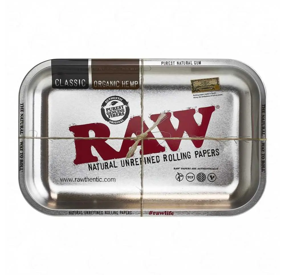 Tacka metalowa RAW ROLLING TRAY Metallic Silver 27 x 33 cm