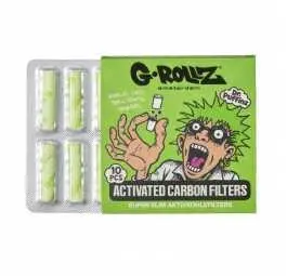 Filterki z węglem aktywnym G-Rollz 6mm zielone 10 sztuk