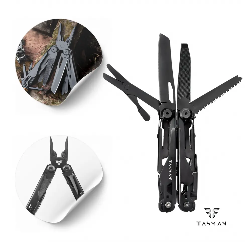 Multitool TASMAN PRO 19 funkcji ze stali nierdzewnej czarny