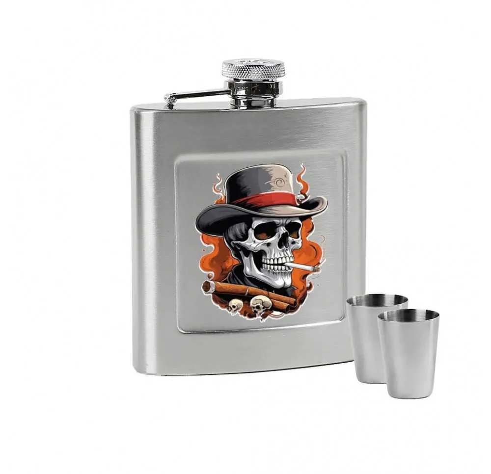 Zestaw piersiówka Dan Barmore CZACHA 240ml z kieliszkami