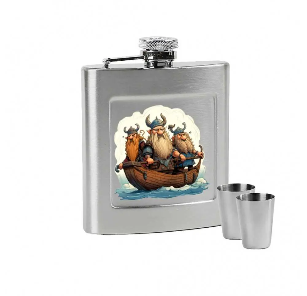 Zestaw piersiówka Dan Barmore WĘDKARZ 240ml z kieliszkami