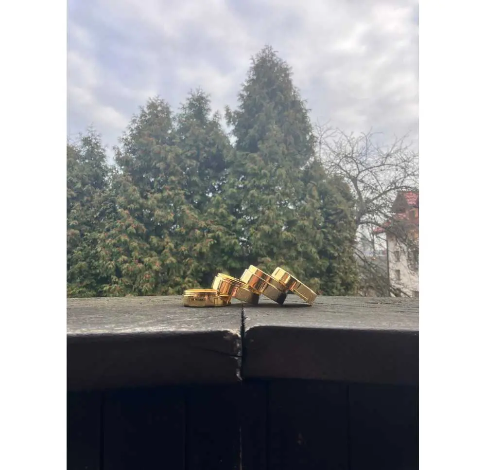 Młynek miedziany 4-elementowy pokryty złotem + pudełko ozdobne + certyfikat