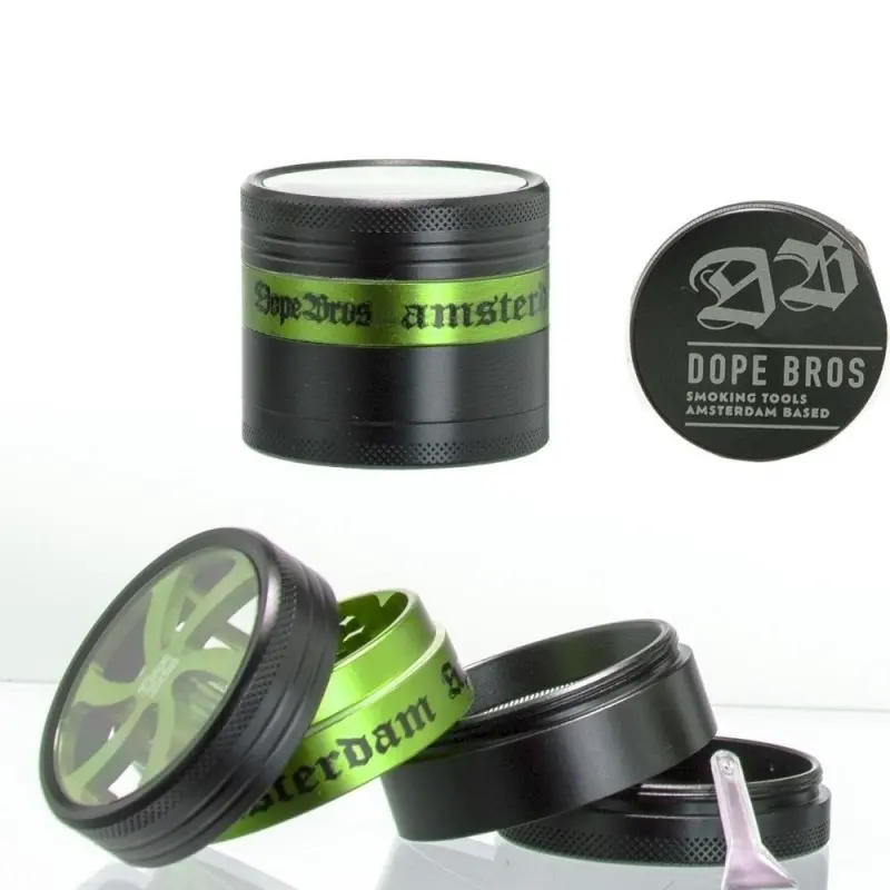 Four-part grinder - Dope Bros Amsterdam Black-Green