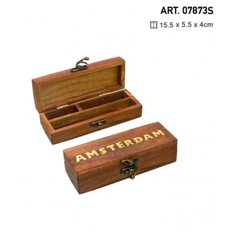 Drewniane pudełko Amsterdam -15cm x 6cm