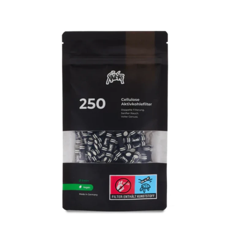 Filterki z węglem aktywnym Slim 5,9mm 250szt CZARNE