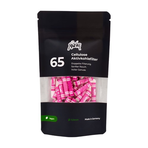 Filterki z węglem aktywnym Slim 5,9mm 65szt RÓŻOWE