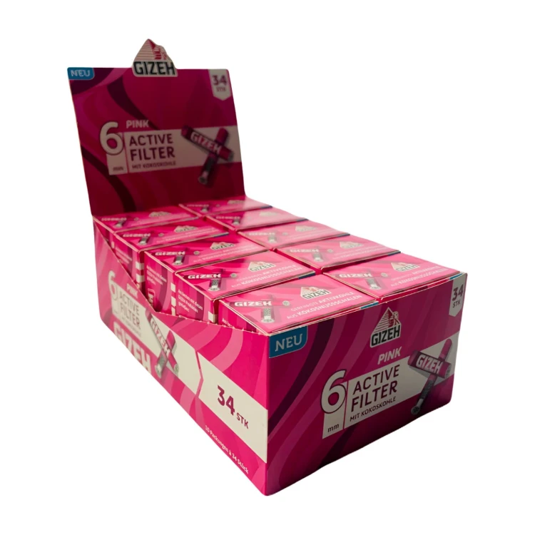Filterki aktywne Gizeh Pink 6mm 34 szt.