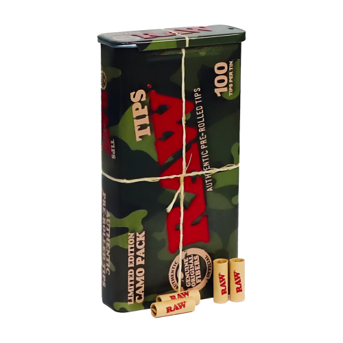 Filterki RAW 6,5x18mm w metalowej puszce 100szt CAMO