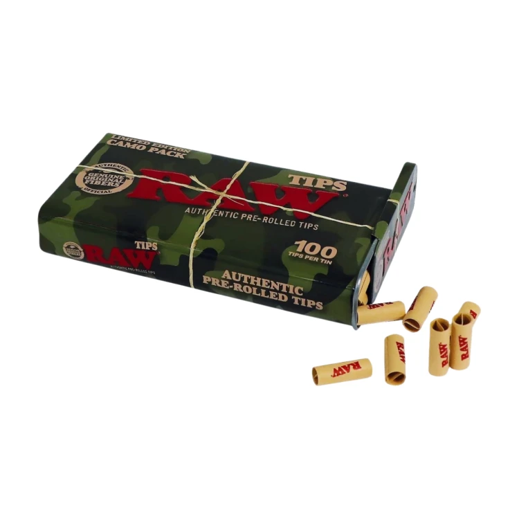 Filterki RAW 6,5x18mm w metalowej puszce 100szt CAMO