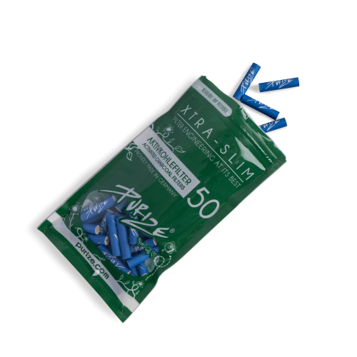 Filtry z Aktywnym Węglem Purize Xtra Slim 50 sztuk - Blue