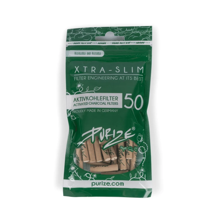 Filtry z Aktywnym Węglem Purize Xtra Slim 50 sztuk - Organic